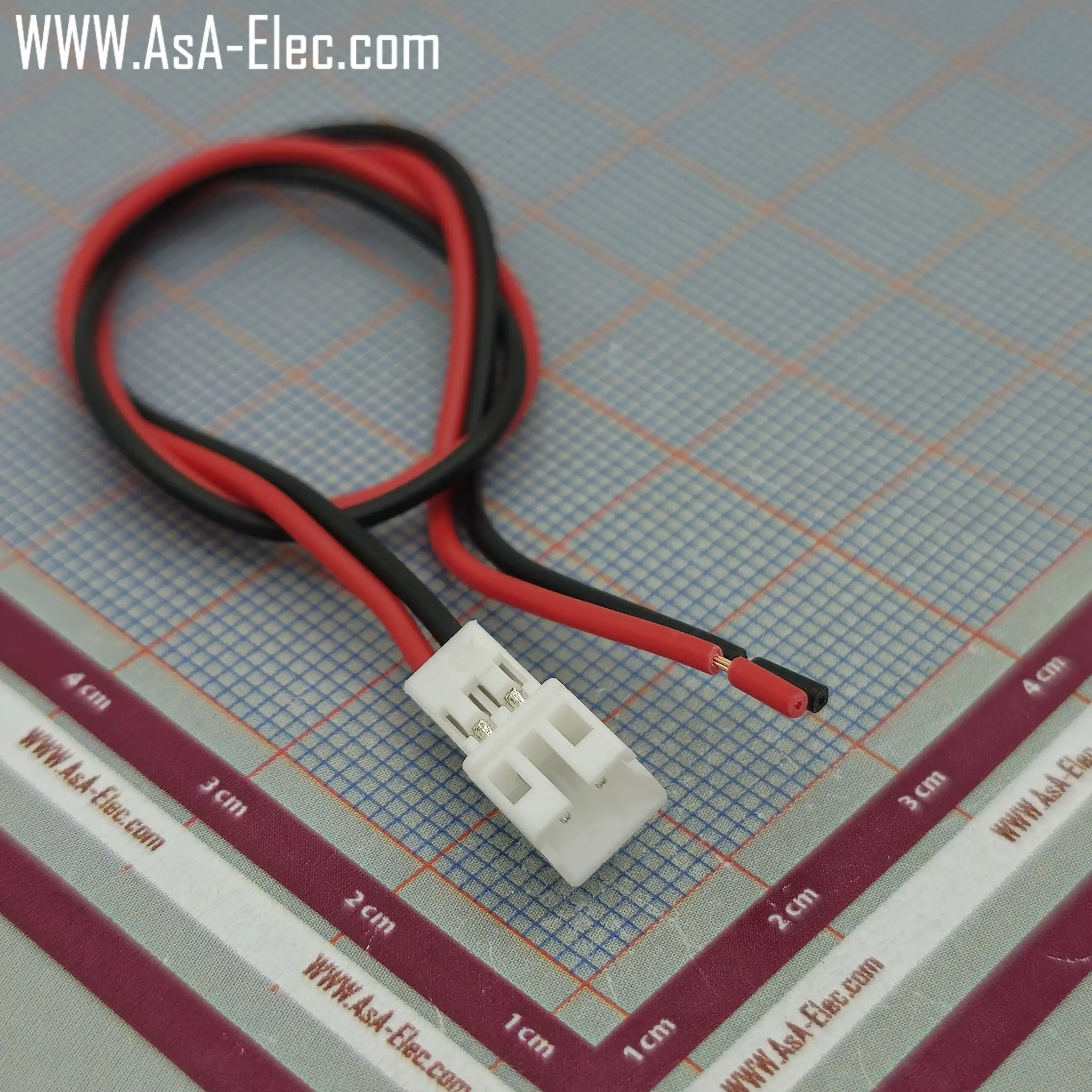 کانکتور مینیاتوری 2 پین نر بین راهی  سیمدار PH 2.00mm